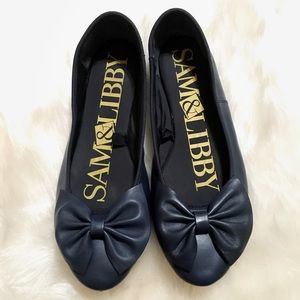 Sam & Libby Navy Bow Ballet Flats Size 9.5